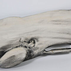 Sunny Wood Carved and Painted Wood Half-Body Sperm Whale