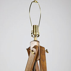 Contemporary Wood Tripod Floor Lamp