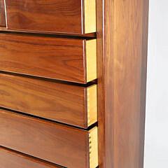 Scarce Stephen Swift Black Walnut Modern Tall Chest of Eight Drawers