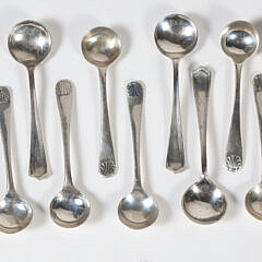 Sixteen Assembled Sterling Silver Salt Spoons