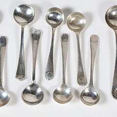 Sixteen Assembled Sterling Silver Salt Spoons