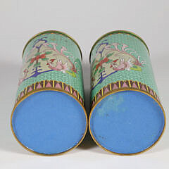 Pair of Vintage Asian Cloisonne Brush Pots 