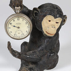 68-5515 Pot Metal Chimpanzee Pocket Watch Holder A_IMG_9526