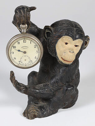 68-5515 Pot Metal Chimpanzee Pocket Watch Holder A_IMG_9526