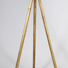 Three Gilt Metal Tripod Table Lamps