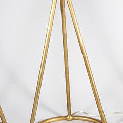 Three Gilt Metal Tripod Table Lamps
