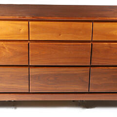 Stephen Swift Modern Black Walnut Nine-Drawer Triple Dresser