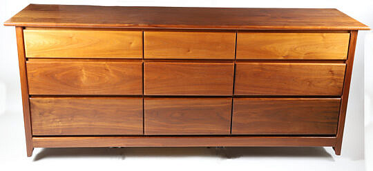 Stephen Swift Modern Black Walnut Nine-Drawer Triple Dresser
