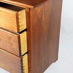 Scarce Stephen Swift Modern Black Walnut Nine-Drawer Triple Dresser, circa 1987