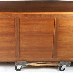 Scarce Stephen Swift Modern Black Walnut Nine-Drawer Triple Dresser, circa 1987