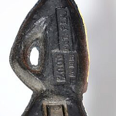 Pair of Paint Decorated Cast Iron Hessian Andirons