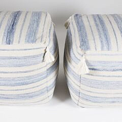 Pair of Tasseled Square Poofs