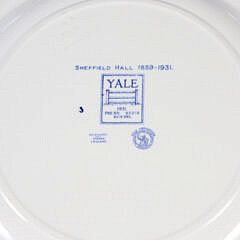 Nine Wedgwood Yale University Blue and White Transferware Dinner Plates, circa 1931
