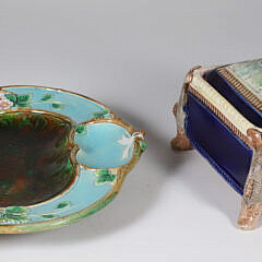 82-5515 Pair of Majolica Serving Plate A_IMG_9544