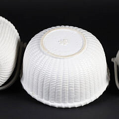Group of Three George Davis White Painted Ceramic Nantucket Basket Planters