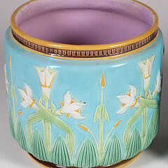 Pair of Majolica Cache Pots Attributed to George Jones, 19th Century