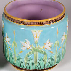Pair of Majolica Cache Pots Attributed to George Jones, 19th Century