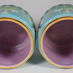 Pair of Majolica Cache Pots Attributed to George Jones, 19th Century