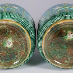 Pair of Majolica Cache Pots Attributed to George Jones, 19th Century
