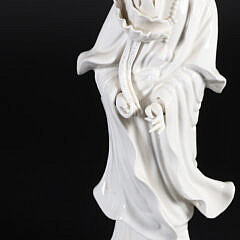 Pair of Vintage Chinese Blanc de Chine Porcelain Guan Yin