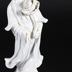 Pair of Vintage Chinese Blanc de Chine Porcelain Guan Yin