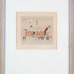 Doris and Richard Beer Watercolor on Paper “Wharf Rat Club”