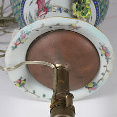Antique Chinese Famille Verte Porcelain Vase Mounted as a Lamp