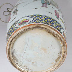 Antique Chinese Famille Verte Porcelain Vase Mounted as a Lamp