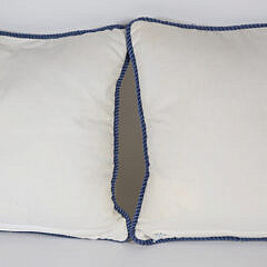 Pair of Nantucket Friendship Basket Needlepoint Embroidered Pillows