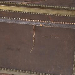 Chinese Export Leather Brass Bound Camphor Trunk, 19th Century