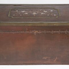 Chinese Export Leather Brass Bound Camphor Trunk, 19th Century