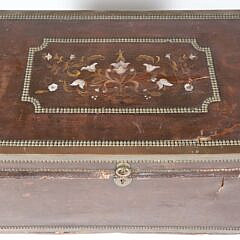 Chinese Export Leather Brass Bound Camphor Trunk, 19th Century