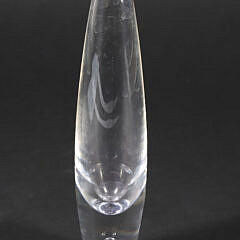 Signed Steuben Clear Glass Bud Vase with Bubble in the Stem