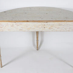 Pair of Gustavian White Washed Half-Round Console Tables, 19th Century