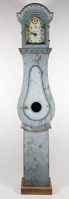 Gustavian Swedish Mora Powder Blue Tall Case Clock, circa 1899