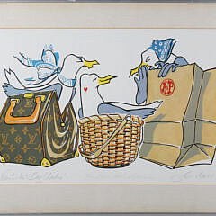 1-5492 George David Lithograph Nantucket Bag Ladies A_IMG_0011 2
