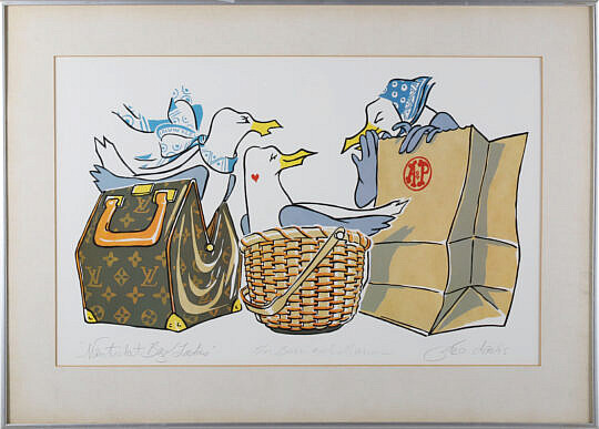 1-5492 George David Lithograph Nantucket Bag Ladies A_IMG_0011 2
