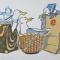 George Davis Lithograph “Nantucket Bag Ladies”