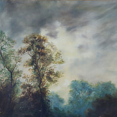 J. Fox Oil on Canvas “Pastoral River Landscape”, circa 1910