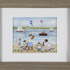 Jan L. Munro Mixed Media on Rag Paper "Nantucket Cats"