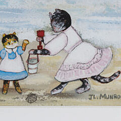 Jan L. Munro Mixed Media on Rag Paper “Nantucket Cats”