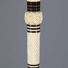 Very Fine Whaler Made Antique Turk’s Knot Inlaid Walking Stick, circa 1850