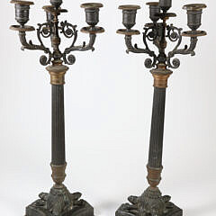 101 Pair Empire Period Bronze 4-Arm Candelabra A_IMG_9989 3
