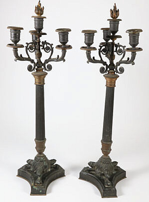 101 Pair Empire Period Bronze 4-Arm Candelabra A_IMG_9989 3