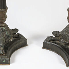 Pair of Empire Period Four-Arm Bronze Candelabra, 19th Century