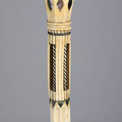 Architectural Whaler Made Paneled Capstan Shaped Grip Walking Stick, Mid 19th Century