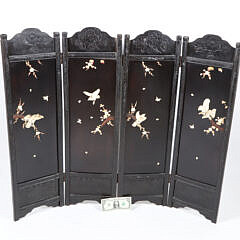 Chinese Carved Bone Table Screen