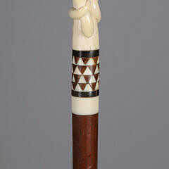 Whaler Made Double Coiled Snake Grip Walking Stick, 19th Century
