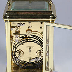 Tiffany & Co. Gilt Metal Moon Phase Carriage Clock