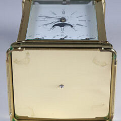Tiffany & Co. Gilt Metal Moon Phase Carriage Clock